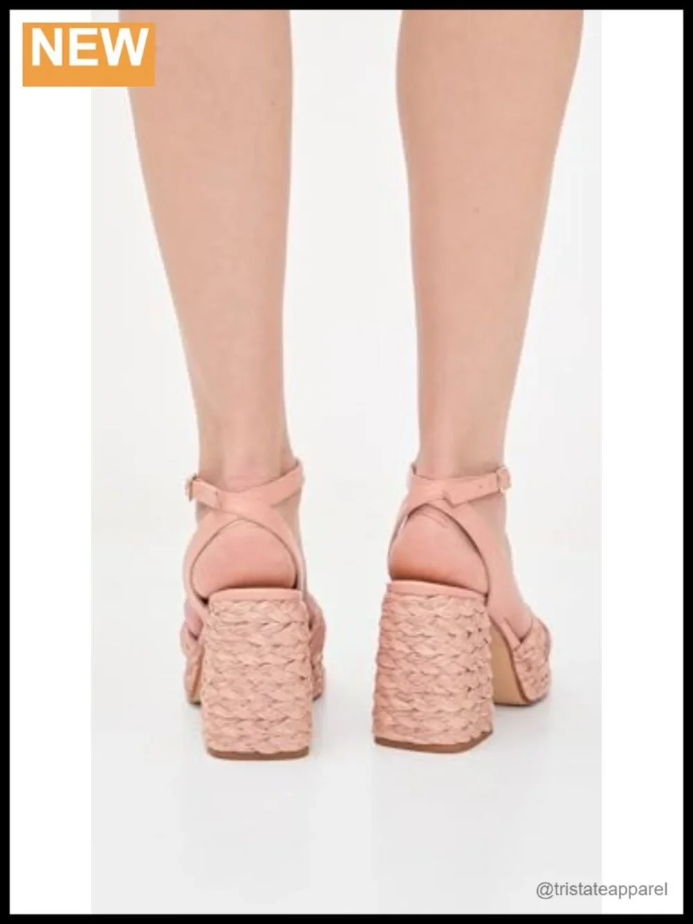 Platform Espadrilles Raffia Ankle Strap Block Heel Open Toe Sandals
